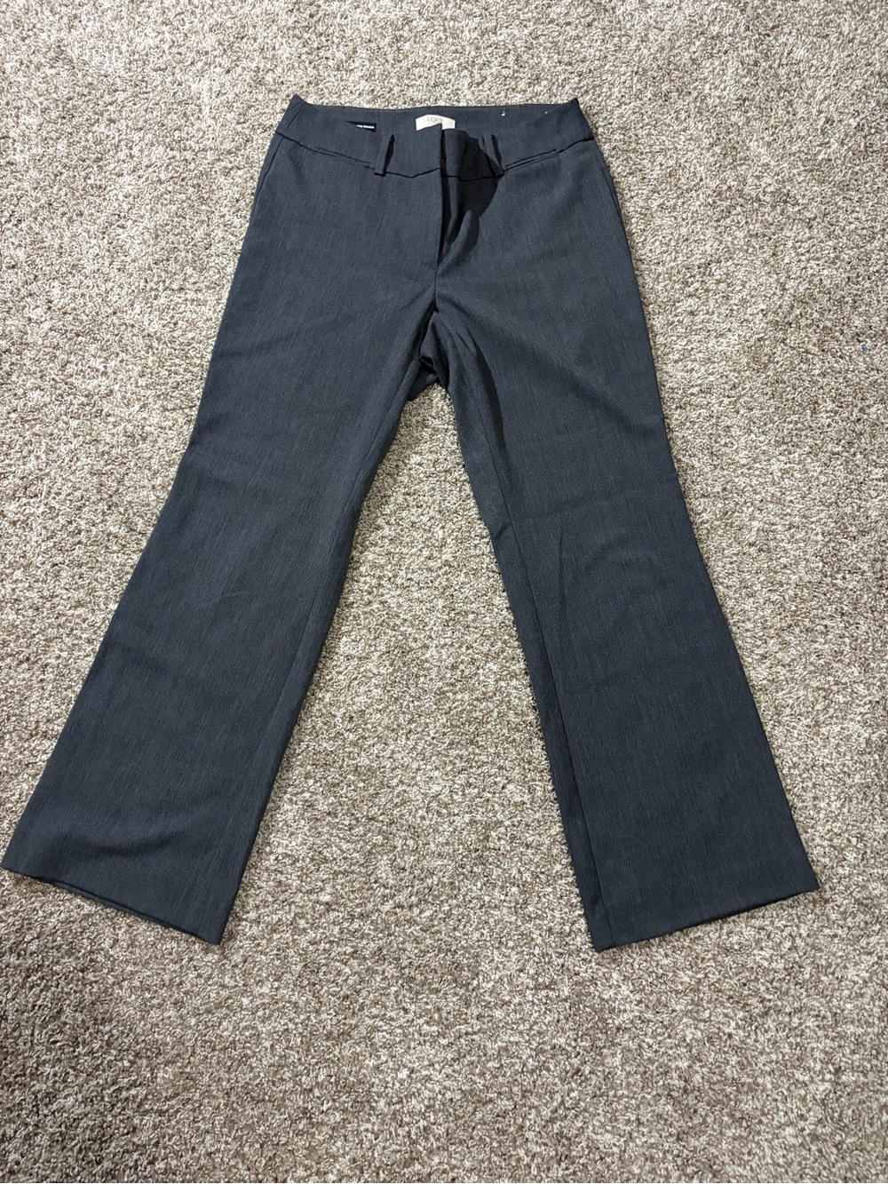 LOFT Women's Dark Gray Pinstripe Dress Pants